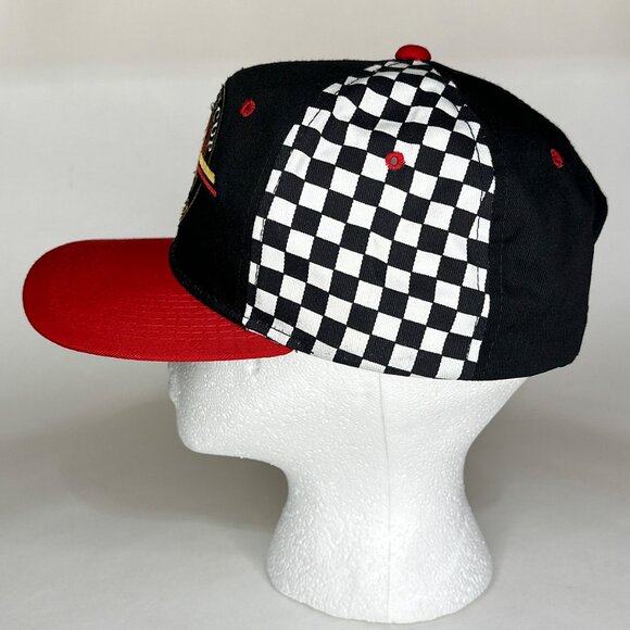VTG Winston Cup NASCAR Black Red Snapback Cap Eagle B/W Checkered Sides - Picture 3 of 15